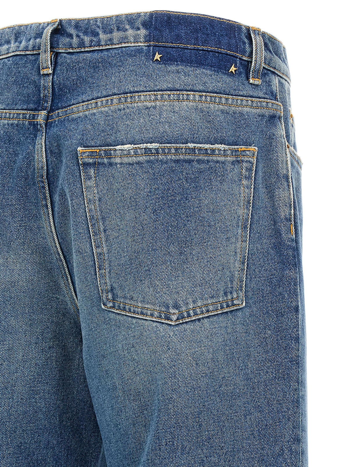 Golden Goose Essence Men's Straight Leg Denim Cotton Jeans - Blue