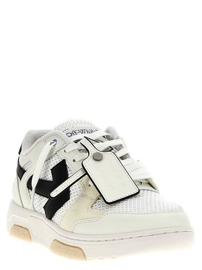 Athletic Sneakers by Off-White for men in polyester suede leather bicolour, black & white features an exquisite silhouette, showcasing the premium athletic style of the Men's Athletic Polyester Suede Leather Sneakers with an exquisite finish.
