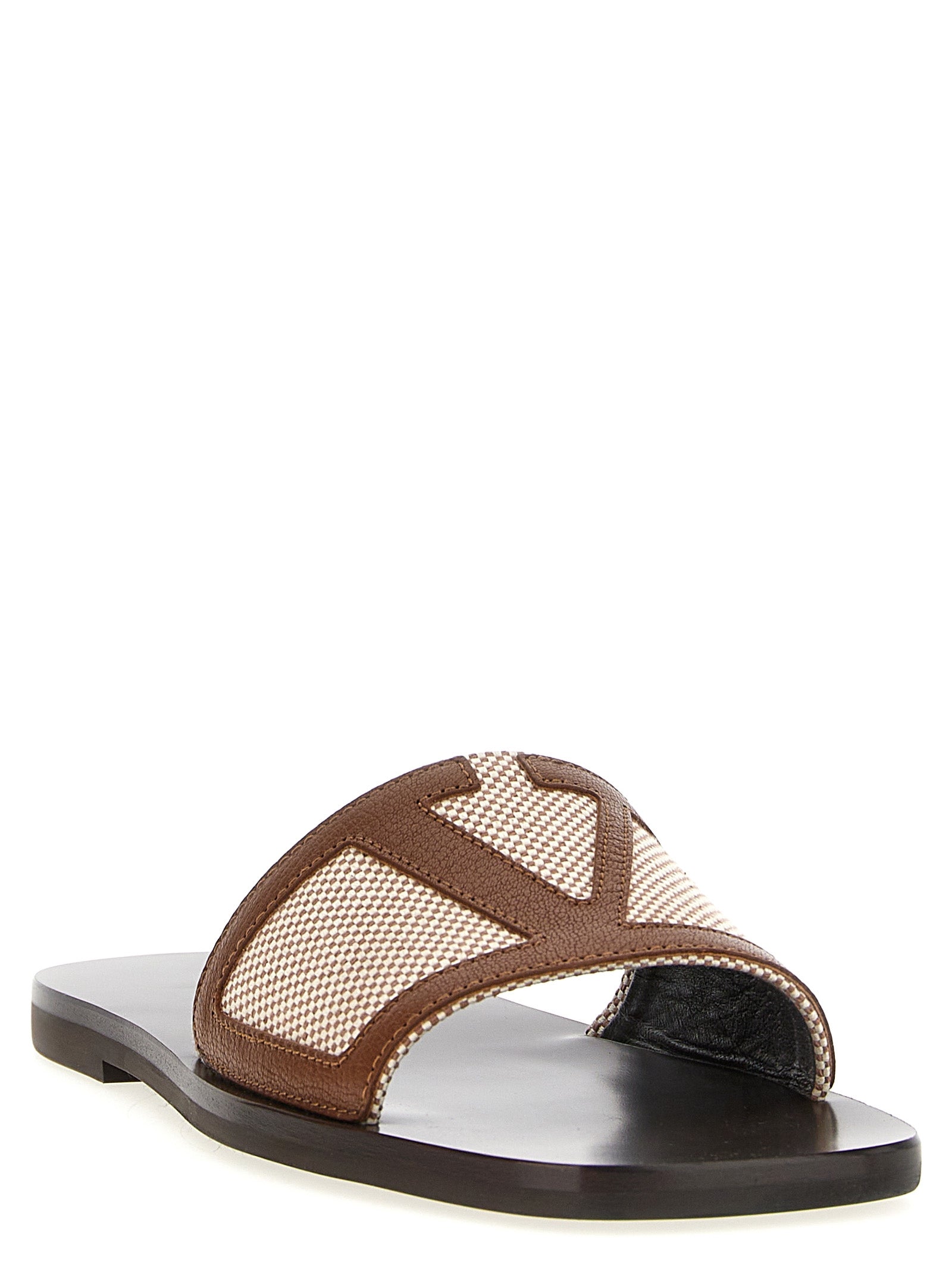 Flat Shoes by Valentino Garavani for men in cotton canvas & leather brown & signature features an dynamic silhouette from the V Logo Men's Cotton Canvas & Leather Flat Shoes collection, defined by a dynamic and flat for a dynamic look.
