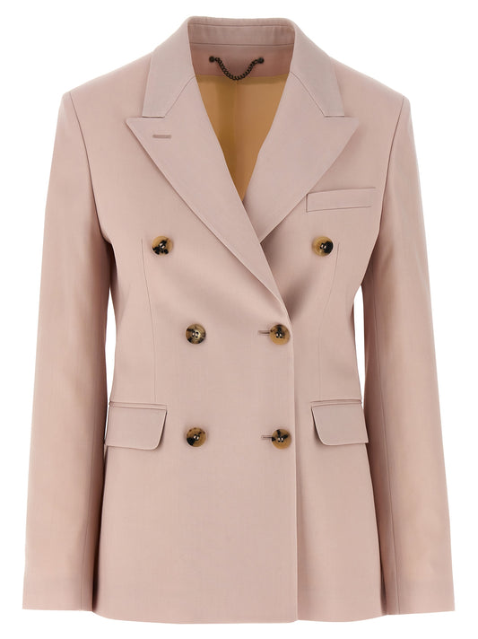 This Blazer by Golden Goose for women in virgin wool multicolor & pink presents a tailored silhouette, meticulously tailored with a tailored and distinctive for a tailored finish.
