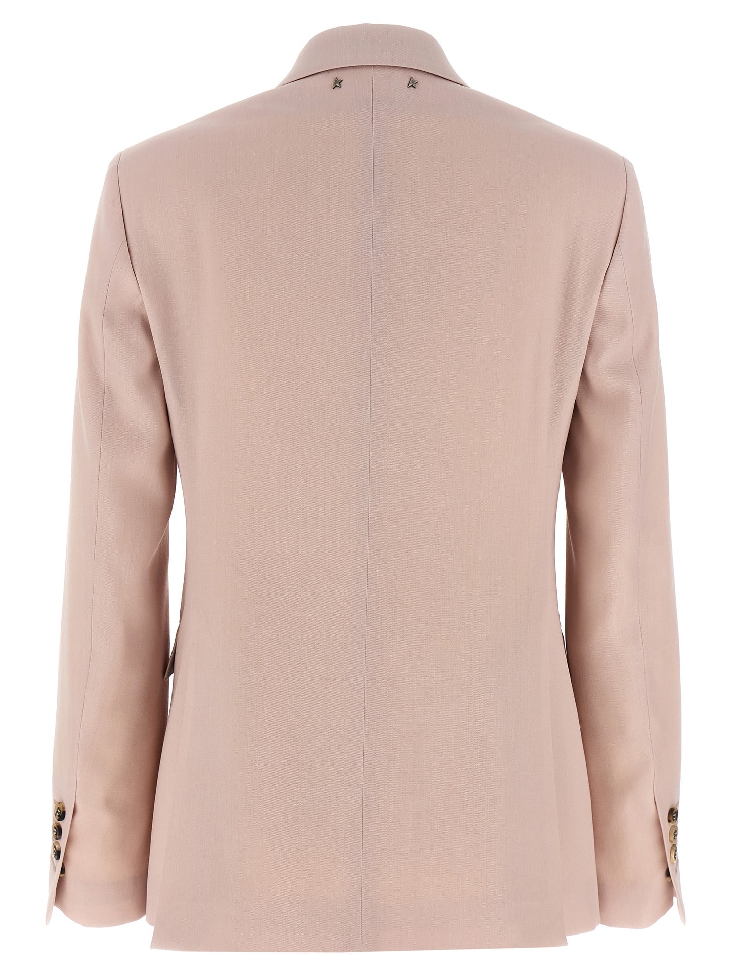 Blazer by Golden Goose for women in virgin wool multicolor & pink showcases a discerning silhouette, elegantly detailed with a sophisticated and premium for a truly discerning finish.