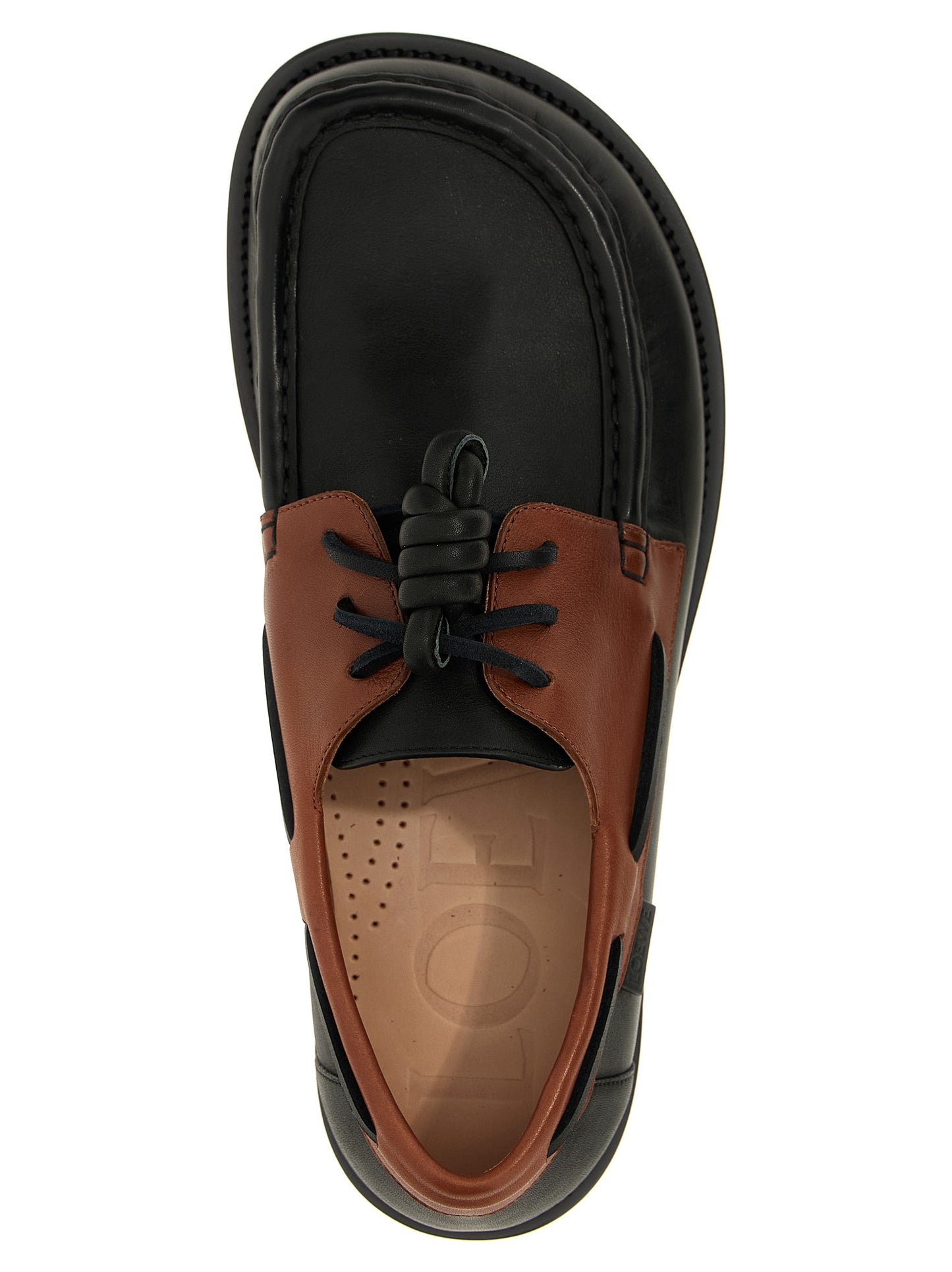 Boat Loafer Slip-On Lace-Up Shoes by Loewe for men in bos taurus calfskin leather multicolor features an ergonomic silhouette, perfectly showcasing Men's Bos Taurus Calfskin Leather Boat Loafer Slip-On Lace-Up Shoes with its distinct and elegant .