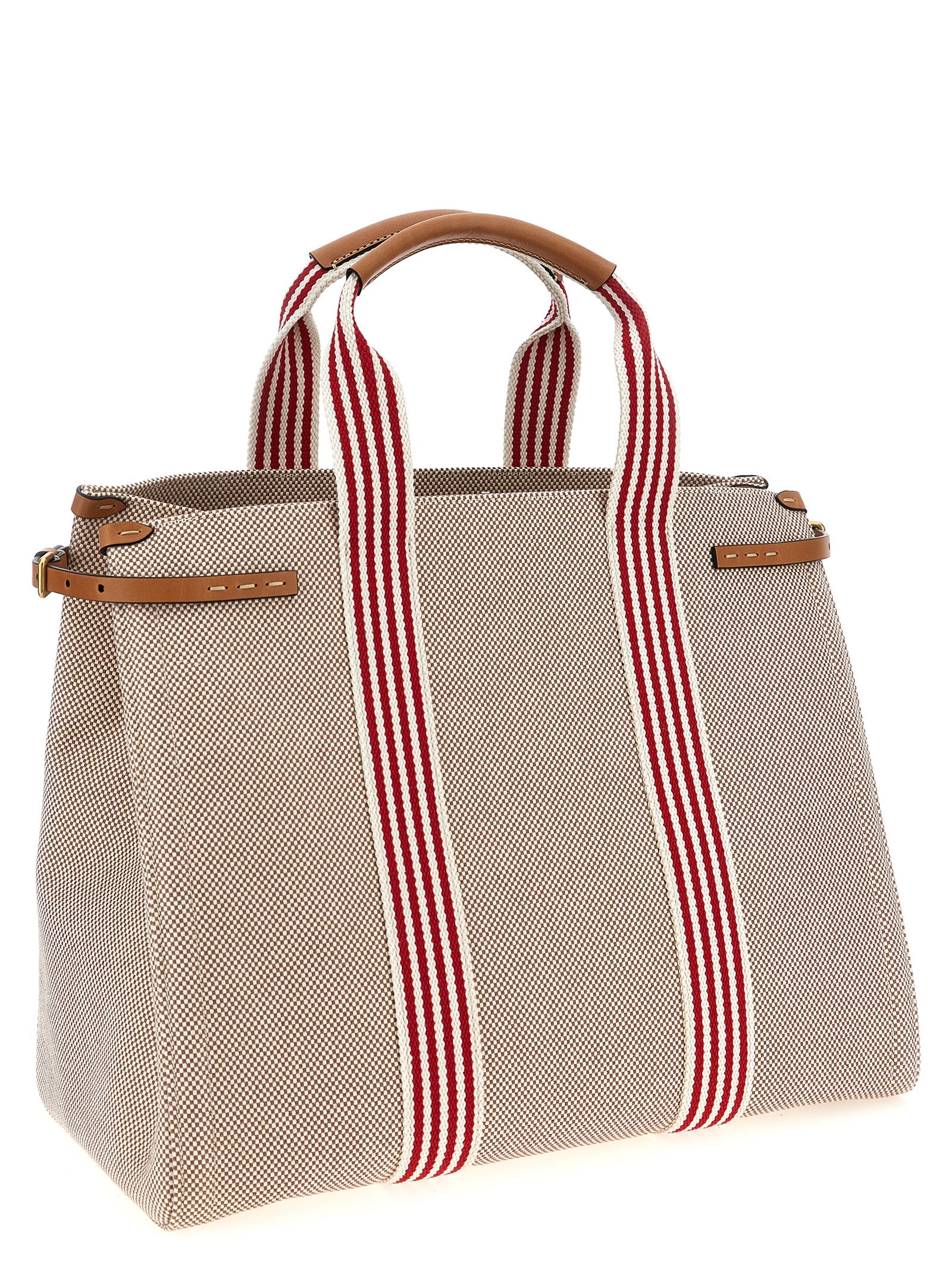 Handbag by Valentino Garavani for unisex in cotton & leather multicolor & signature features a signature silhouette, showcasing a secure magnetic and signature with versatile adjustable-strap & handle for a sophisticated look.