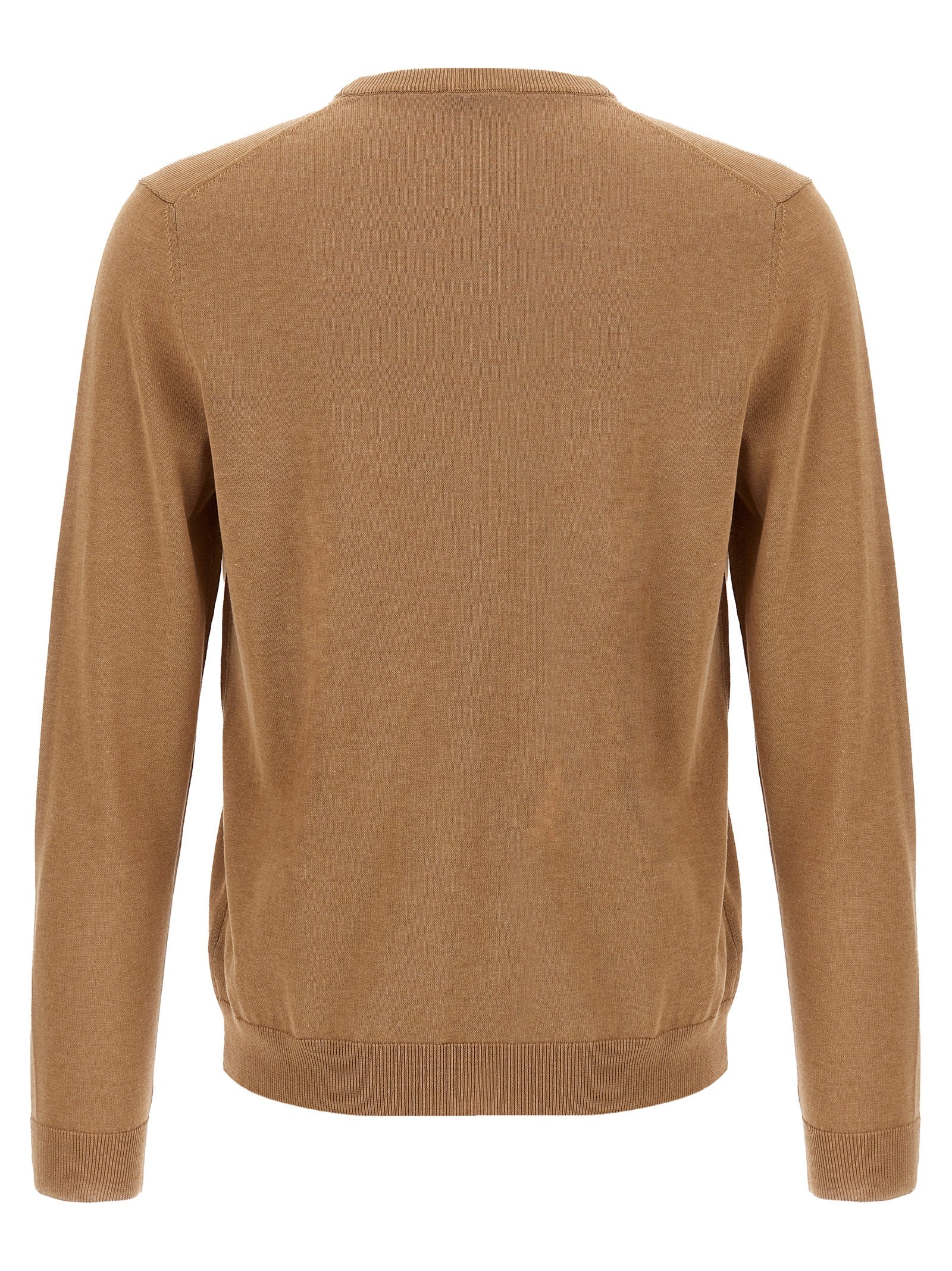 Cardigan by ZANONE for men in cotton beige presents a textural silhouette, artfully finished with a textural crew neckline and for a sophisticated, textural look.