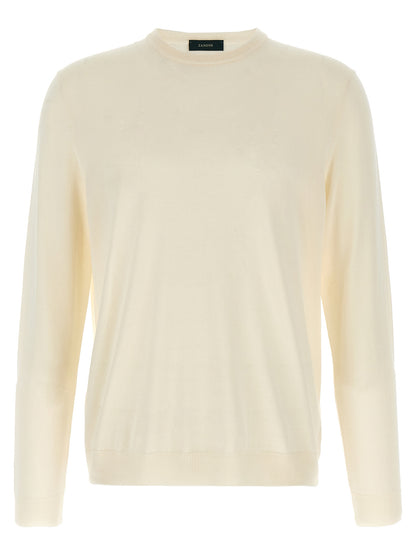 Cardigan by ZANONE for men in cotton white features an impeccable silhouette, showcasing a sophisticated round crew neckline and detail for a truly impeccable finish.