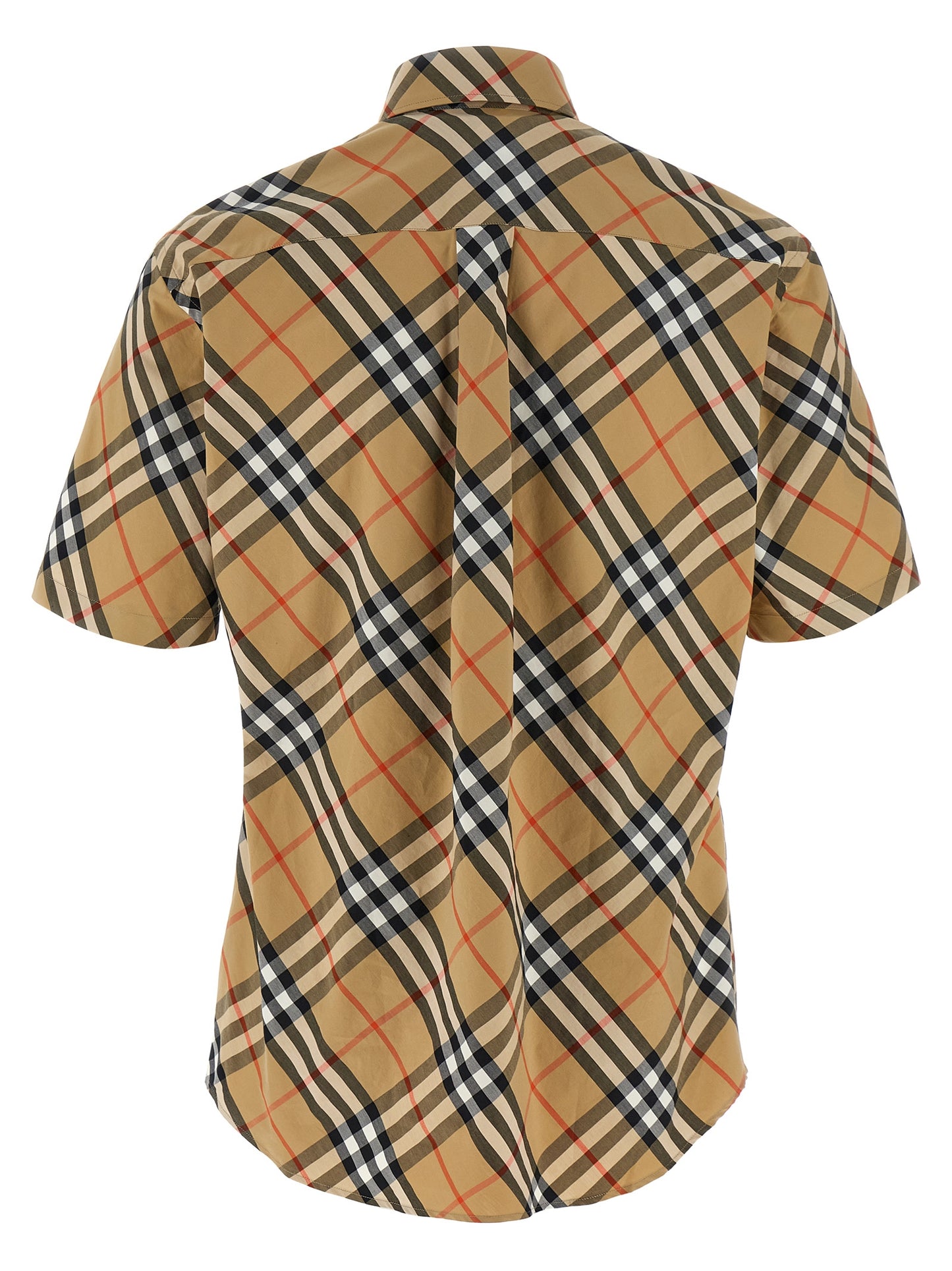 Shirt by Burberry for men in cotton beige showcases a sleek silhouette, elegantly detailed with a sleek and for a sleek finish.