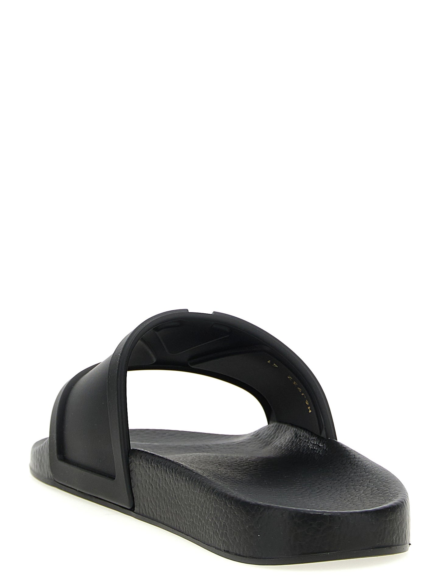 Flat Shoes by Valentino Garavani for men in plastic black, signature-print & print features an effortless chic silhouette, showcasing the V Logo Men's Plastic Flat Shoes design with an effortless chic flat and a for a effortless chic look.