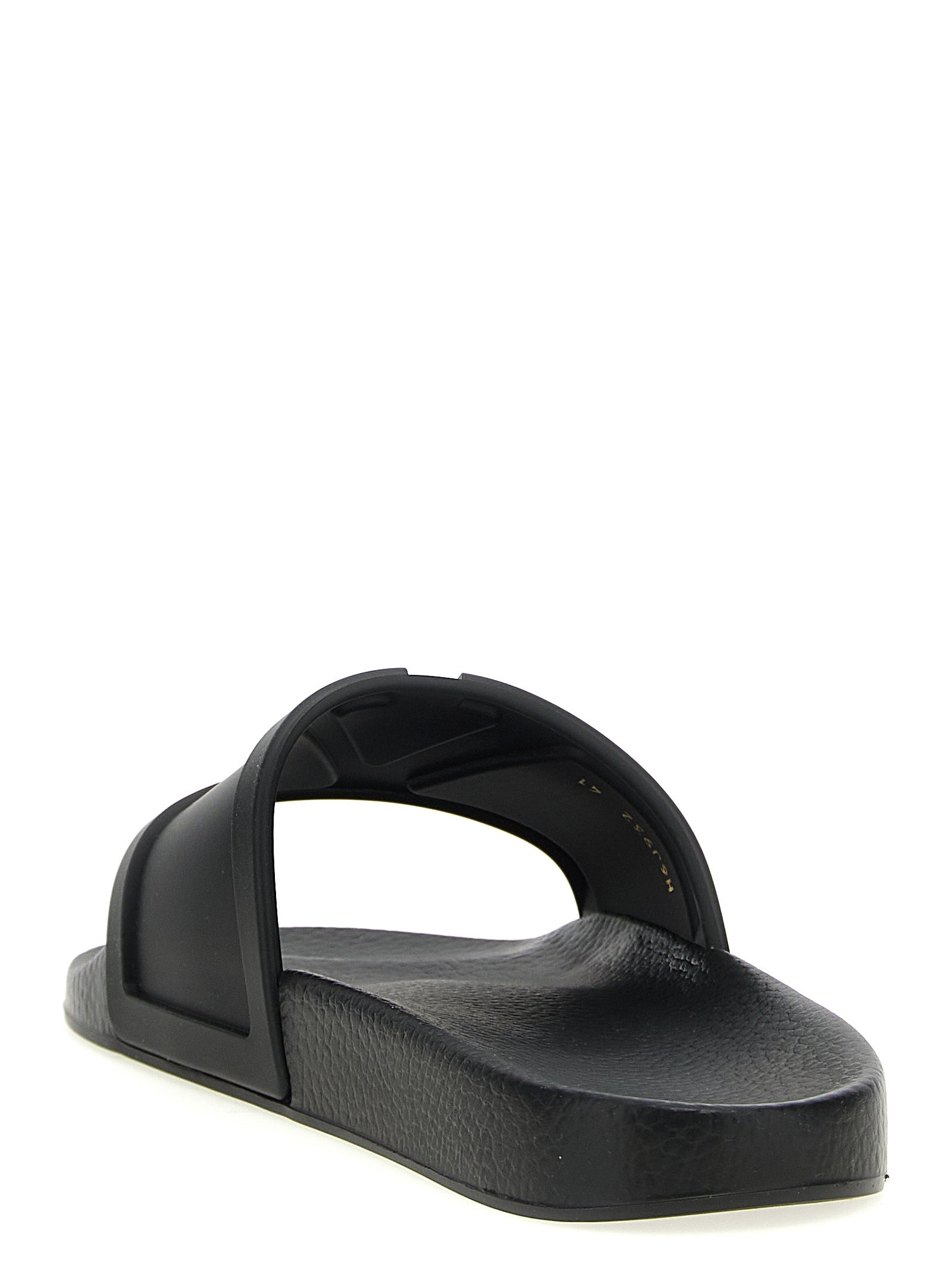 Flat Shoes by Valentino Garavani for men in plastic black, signature-print & print features an effortless chic silhouette, showcasing the V Logo Men's Plastic Flat Shoes design with an effortless chic flat and a for a effortless chic look.