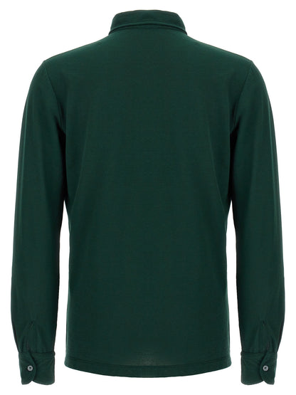 Blouse by ZANONE for men in cotton bicolour & green showcases a sleek silhouette, elegantly detailed with a sleek and for a sleek finish.