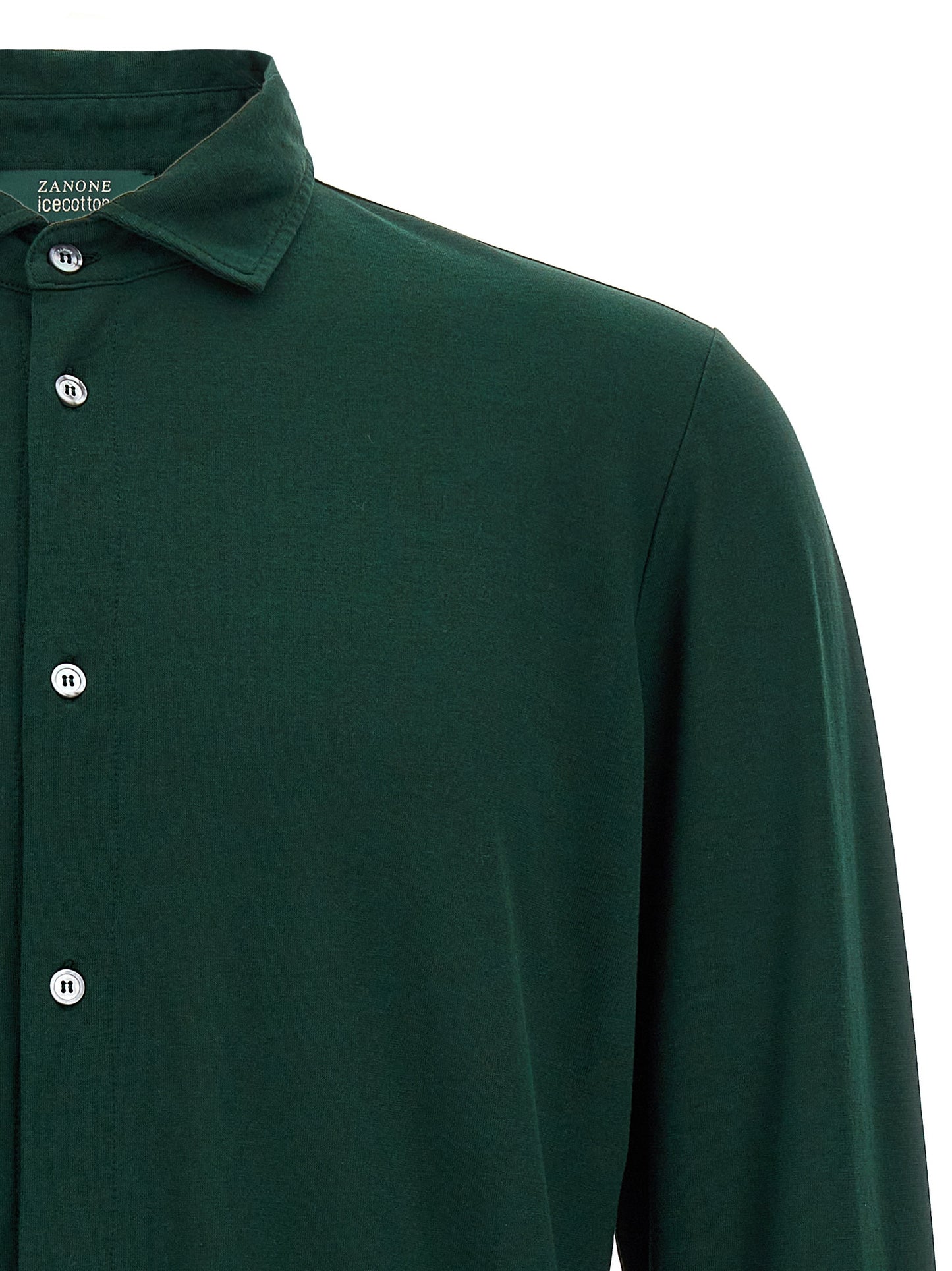 Blouse by ZANONE for men in cotton bicolour & green, featuring a nuanced and nuanced for a sophisticated finish.