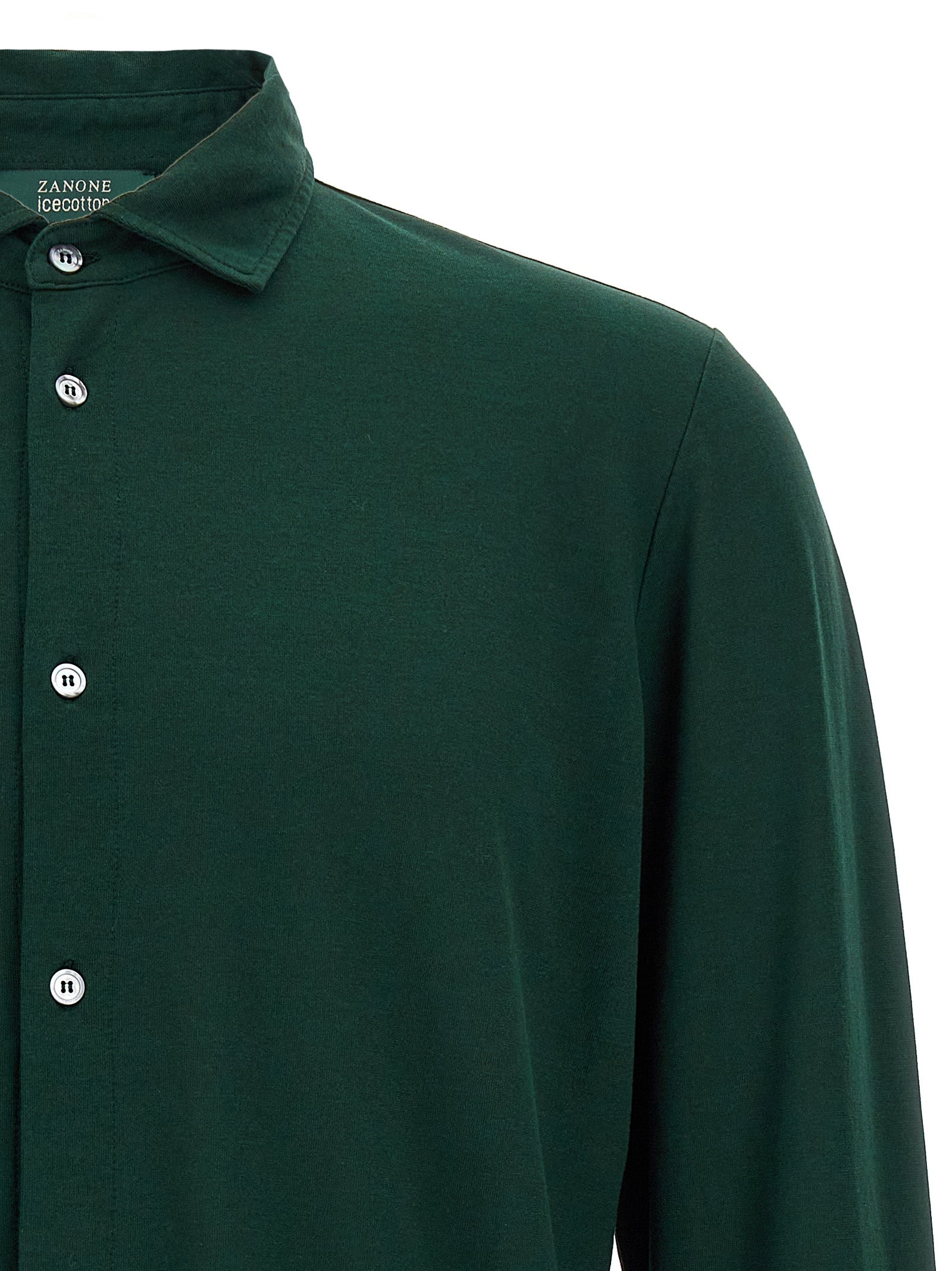 Blouse by ZANONE for men in cotton bicolour & green, featuring a nuanced and nuanced for a sophisticated finish.