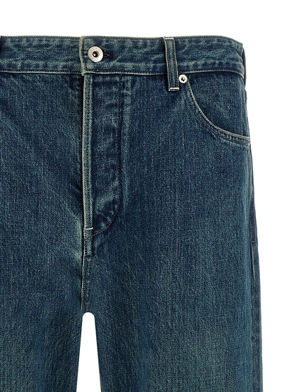Jeans by Jil Sander for men in cotton denim blue & signature features a polished silhouette with a polished straight-leg, reaching a polished long and finished with a polished .