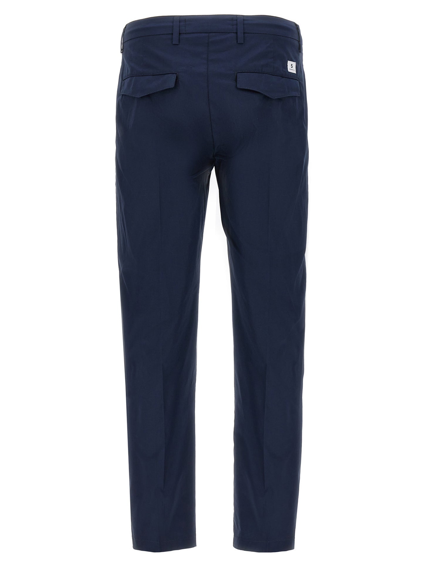 Trousers by Department 5 for men in stretch cotton blue & signature features a artisanal silhouette, showcasing a sophisticated cropped with a cropped and for a artisanal finish.