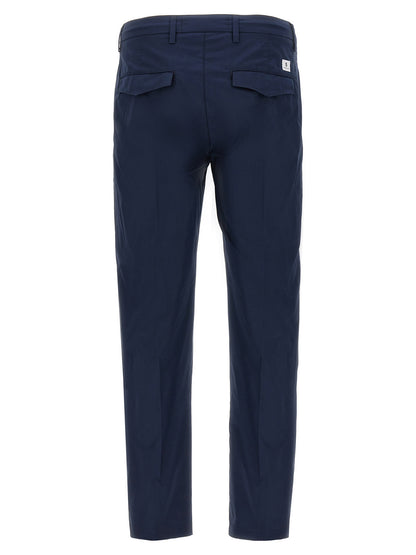 Trousers by Department 5 for men in stretch cotton blue & signature features a artisanal silhouette, showcasing a sophisticated cropped with a cropped and for a artisanal finish.