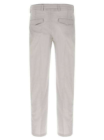 Trousers by Department 5 for men in stretch cotton gray features a tailored silhouette with a tailored cropped, defined by its cropped and a sophisticated .