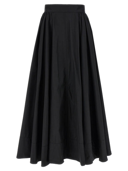 Skirt by The Andamane for women in cotton polyester black showcases a dramatic silhouette, artfully capturing the essence of the Women's Cotton Polyester Skirt in a dramatic mini cut for a refined look.