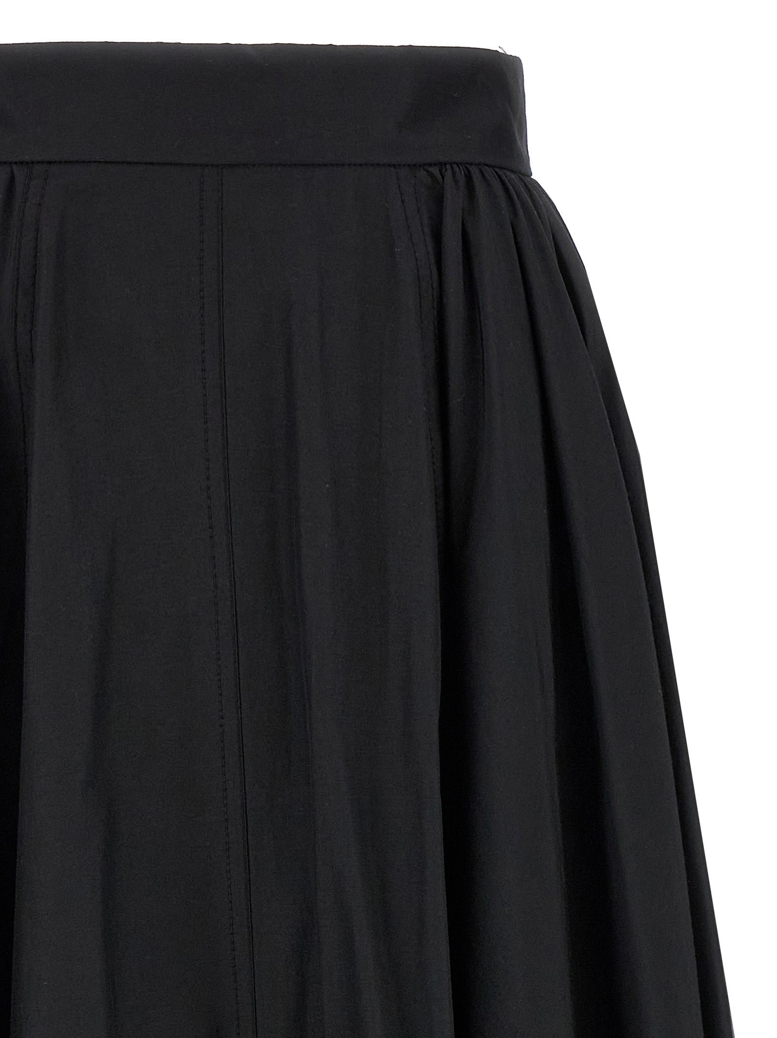 Skirt by The Andamane for women in cotton polyester black showcases a sultry silhouette, elegantly defined by its mini and the sophisticated sultry design of the Women's Cotton Polyester Skirt.