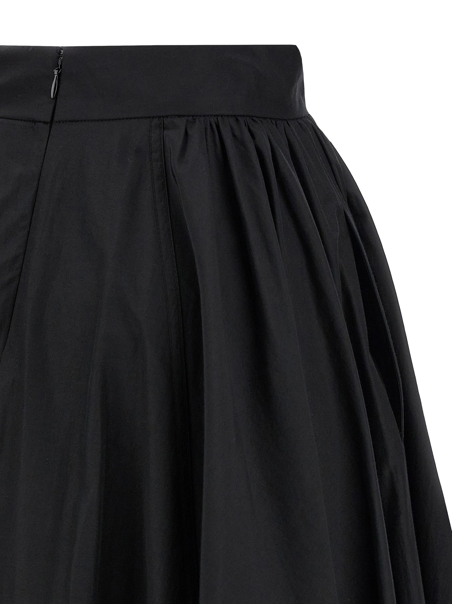 Skirt by The Andamane for women in cotton polyester black features a sublime silhouette, showcasing the sublime design of the Women's Cotton Polyester Skirt in a sophisticated mini.