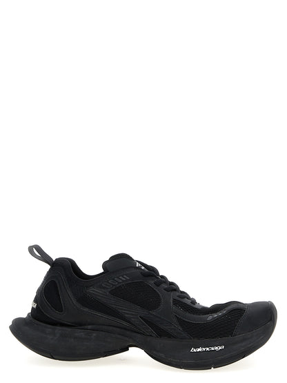 Athletic Sneakers by Balenciaga for men in tu polyester polyurethane & nylon black showcases a architectural silhouette, artfully capturing the essence of the Men's Athletic TU Polyester Polyurethane & Nylon Sneakers with its signature architectural athletic style construction.
