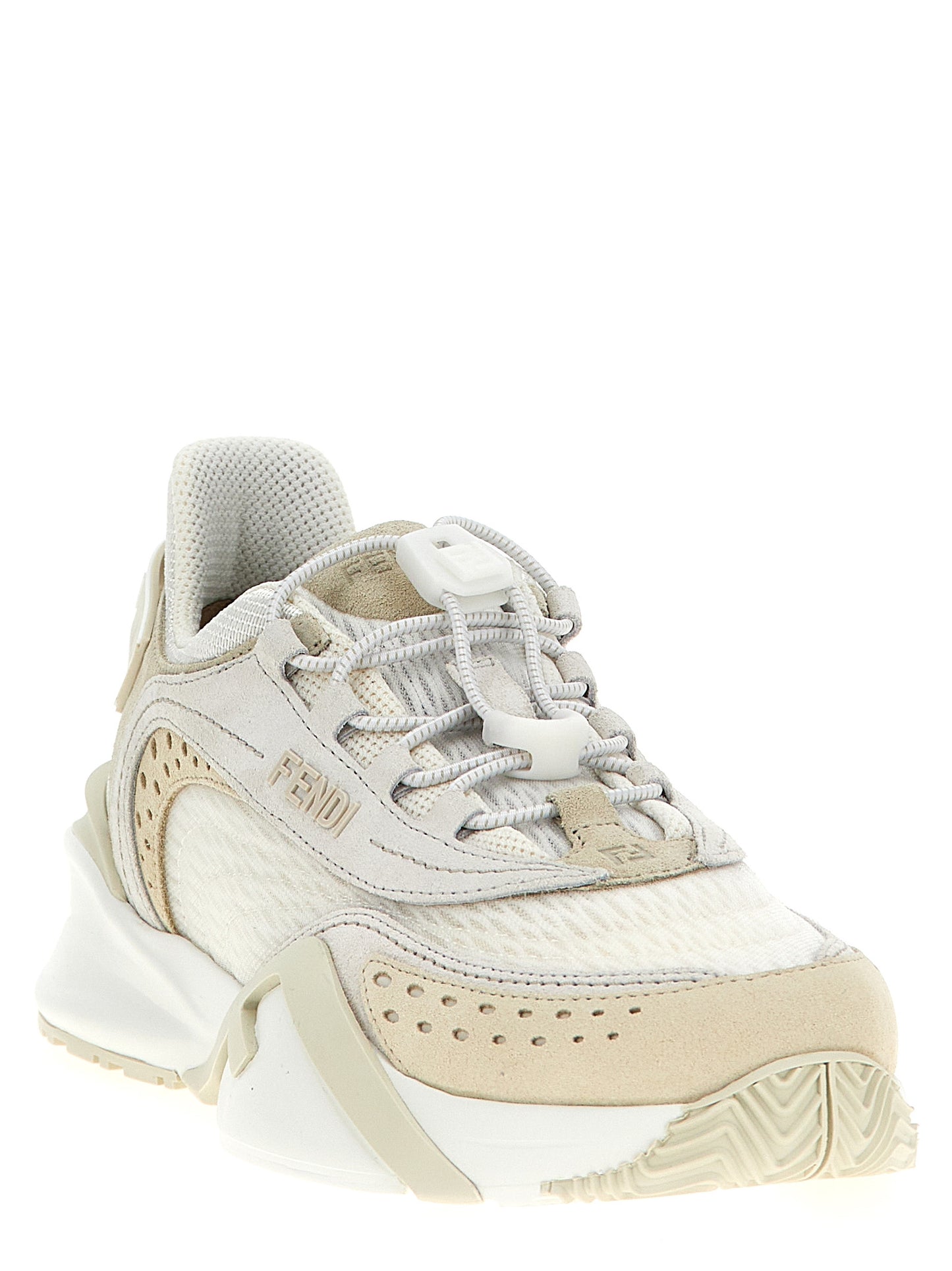Athletic Sneakers Fendi women polyester polyurethane suede leather white featuring a avant-garde Flow Women's Athletic Polyester Polyurethane Suede Leather Sneakers design with a avant-garde athletic style for a refined finish.