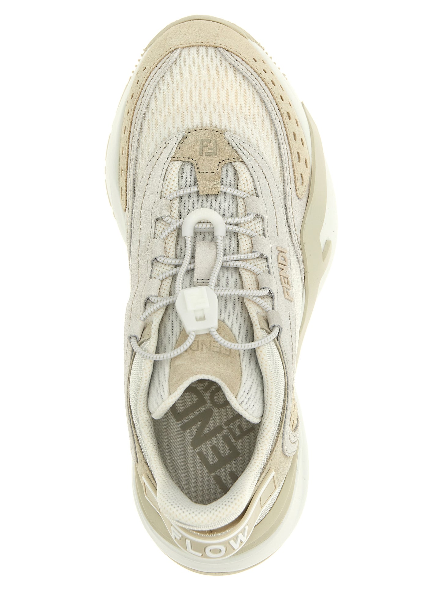 Athletic Sneakers by Fendi for women in polyester polyurethane suede leather white features an effortless chic silhouette, showcasing the signature athletic style of the Flow Women's Athletic Polyester Polyurethane Suede Leather Sneakers collection with a truly effortless chic finish.