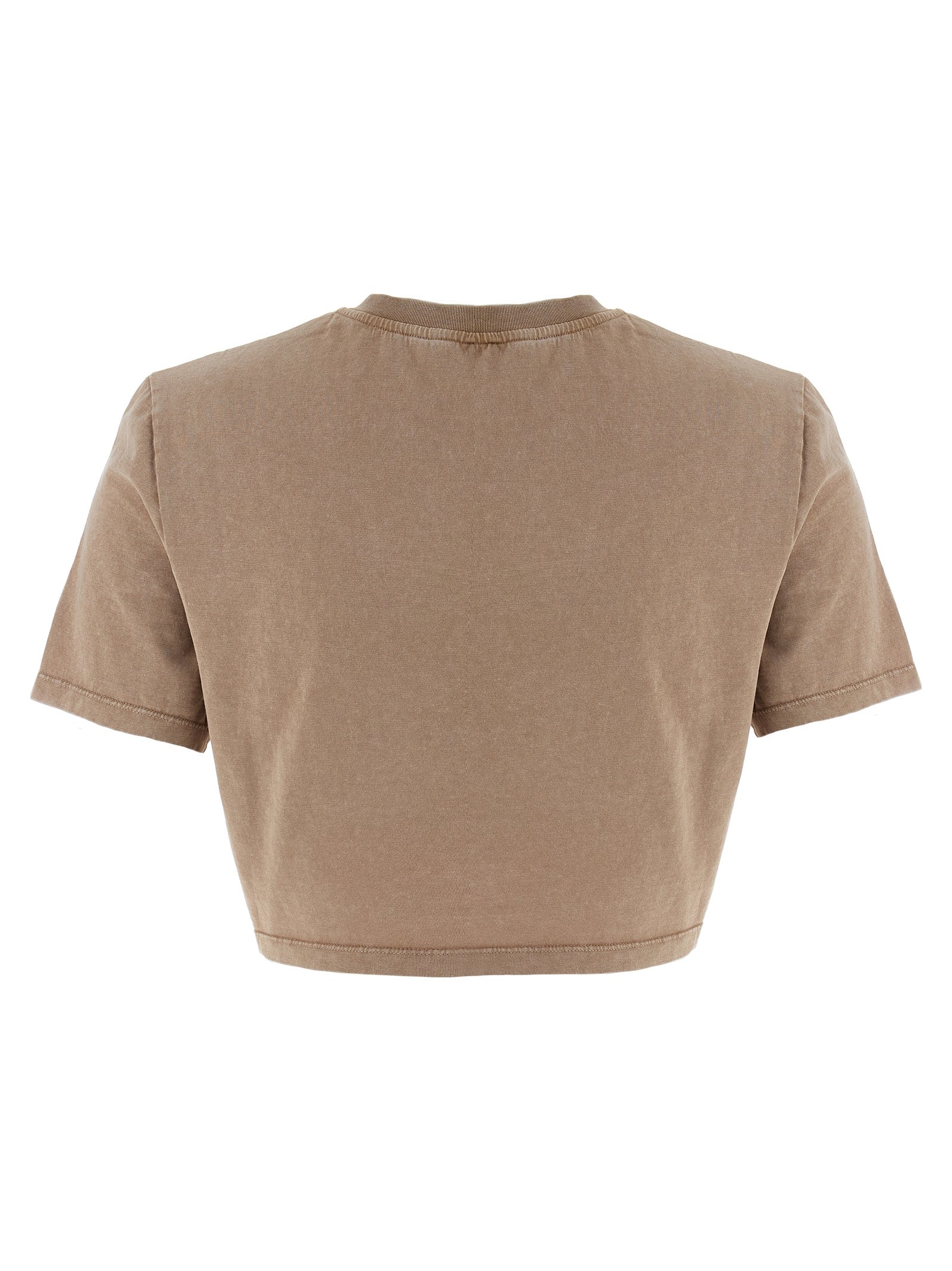 T-Shirt by Fendi for women in cotton brown features an edgy silhouette, meticulously detailed with a sophisticated and crew neckline for a truly edgy finish.