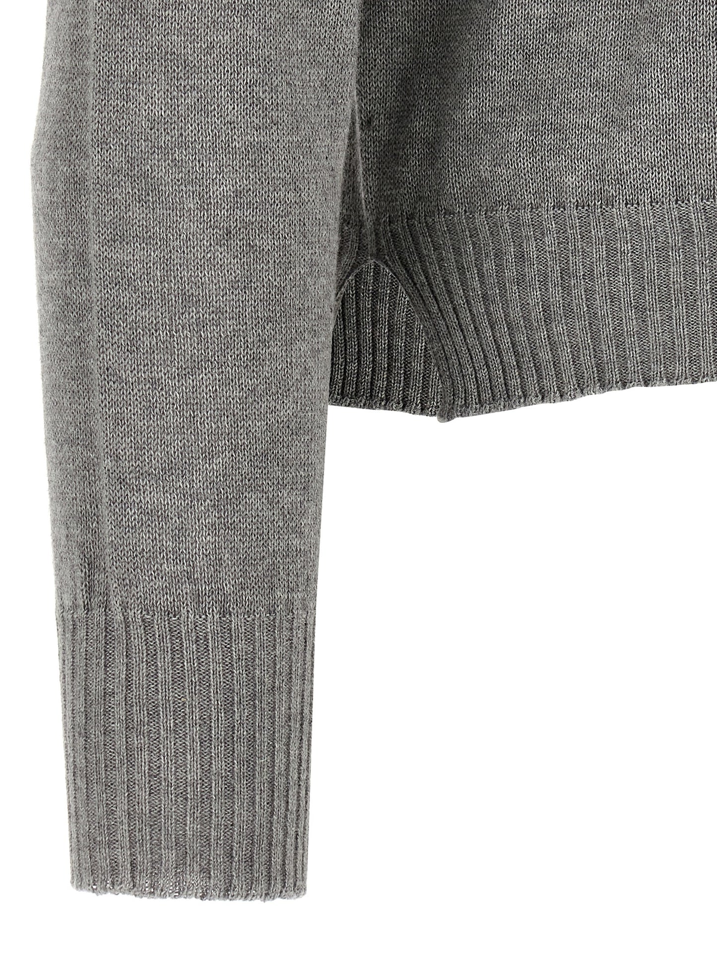 Cardigan by MA'RY'YA for men in modacrylic cotton & cashmere gray features an impeccable silhouette, showcasing a sophisticated crew neckline and detail for a truly impeccable finish.