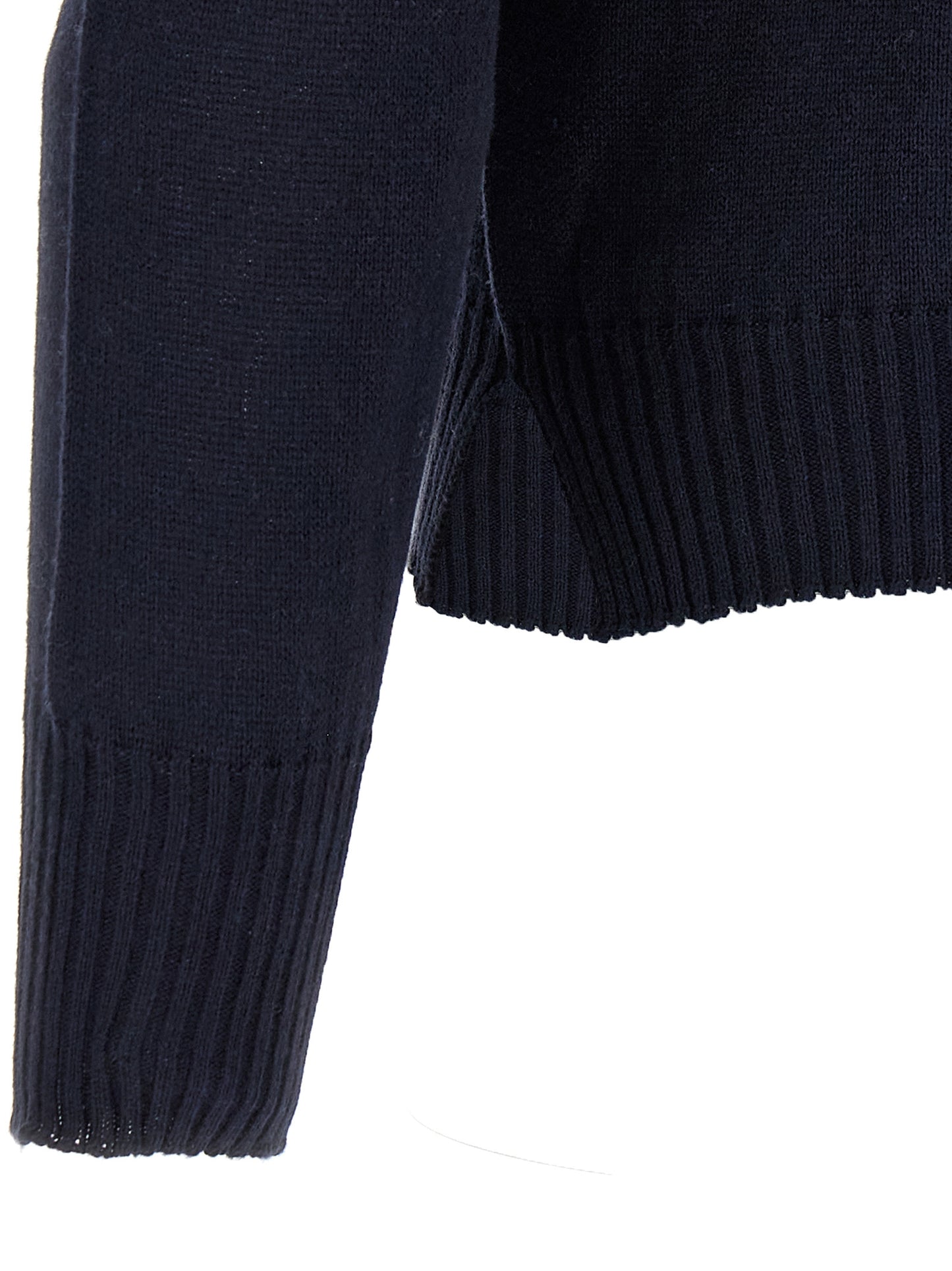 Cardigan by MA'RY'YA for men in modacrylic cotton & cashmere blue showcases a luxurious silhouette, meticulously detailed with a sophisticated wrap crew neckline and for a refined finish.