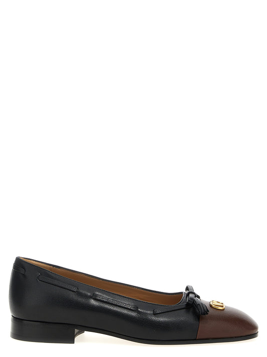 Flat Ballet Shoes by Valentino Garavani for men in bos taurus calfskin leather multicolor & signature features an effortless chic silhouette, showcasing the V Logo Men's Bos Taurus Calfskin Leather Flat Ballet Shoes design with an effortless chic flat and a square toe style for a effortless chic look.