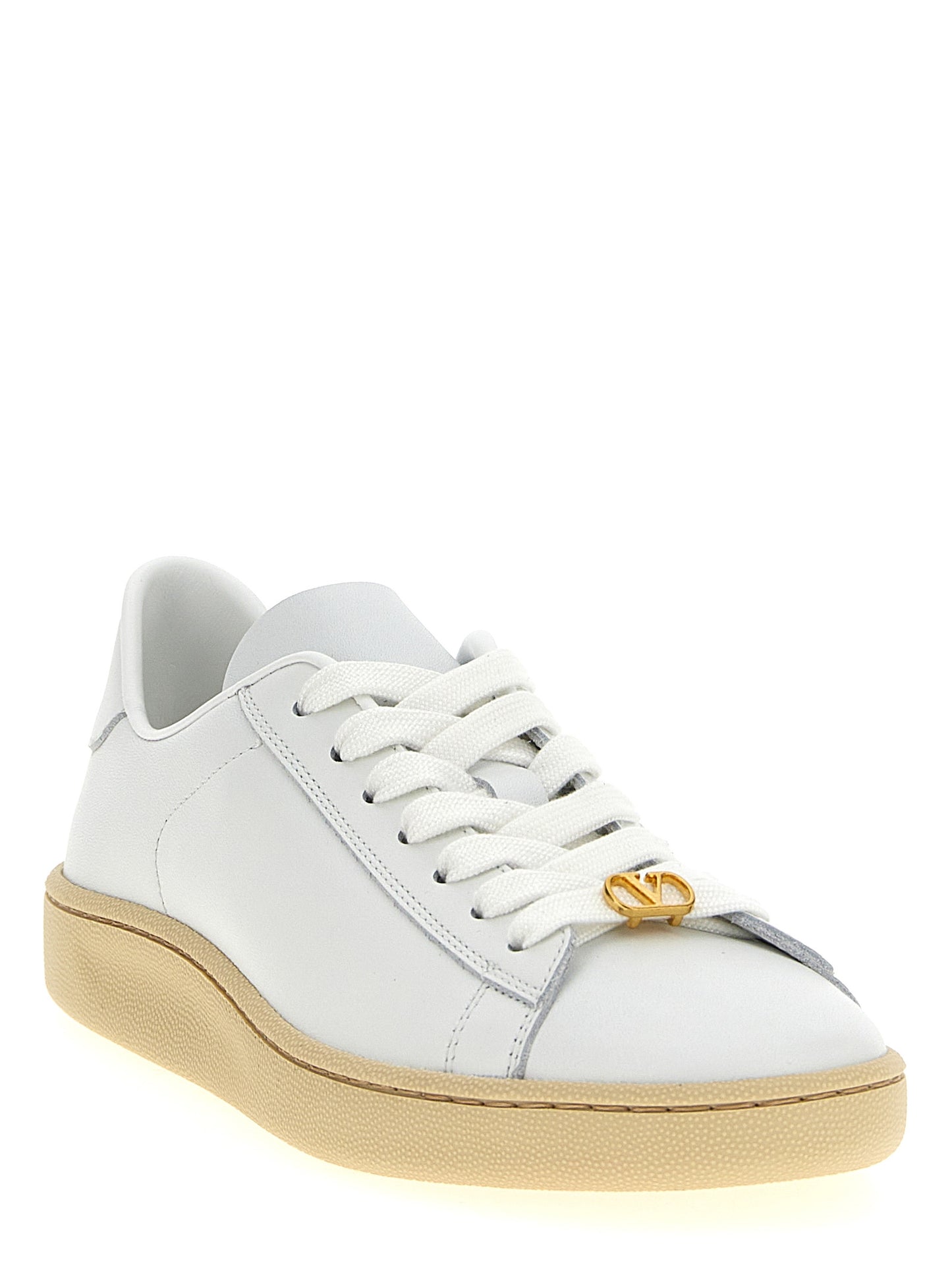Sneakers by Valentino Garavani for women in calfskin leather white & signature presents a impeccable silhouette as V Logo Women's Low Top Calfskin Leather Sneakers, expertly defined by a impeccable low-top style for a impeccable, high-fashion look.