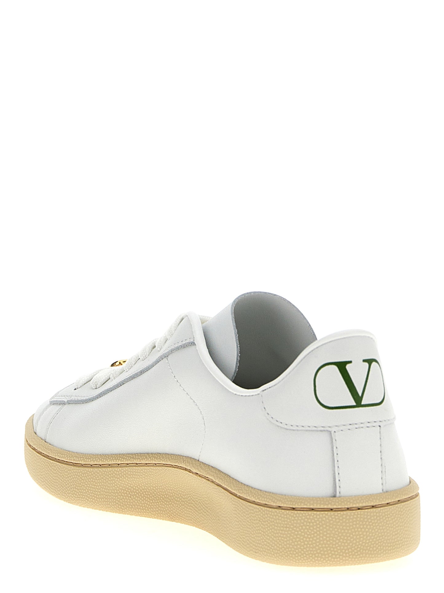 Sneakers by Valentino Garavani for women in calfskin leather white & signature presents a on trend silhouette from the V Logo Women's Low Top Calfskin Leather Sneakers collection, showcasing a on trend low-top style for an elevated aesthetic.