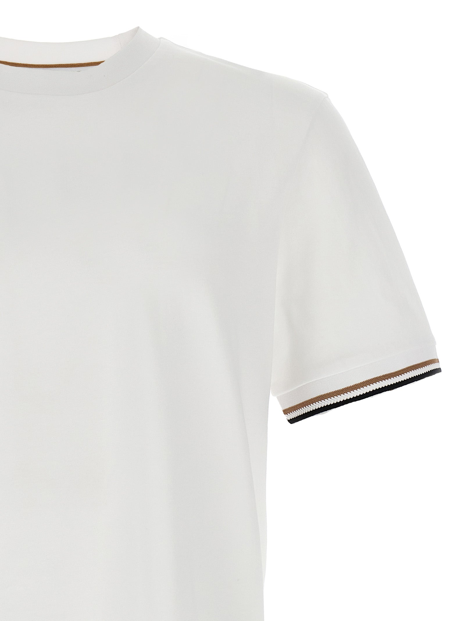 T-Shirt by Hugo Boss for men in cotton white features an on trend silhouette, perfectly showcasing a on trend and for an elevated aesthetic.