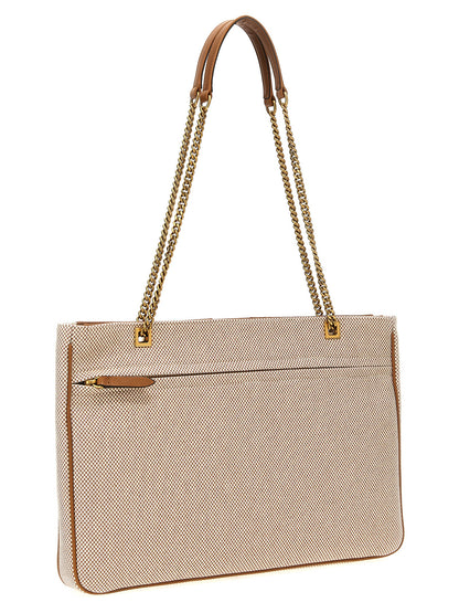Medium Shopper Tote Bag by Valentino Garavani for women in stretch cotton modal canvas beige & signature features a jet-set Viva Superstar V Logo Stretch Cotton Modal Canvas Medium Shopper Tote Bag design, complete with a secure zipper, ample , and versatile handle for a jet-set look.