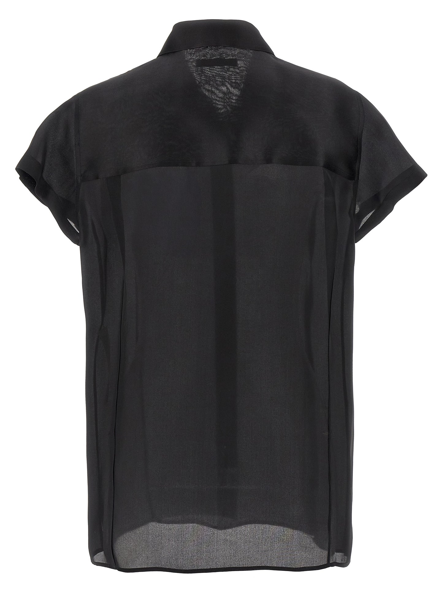 Blouse by Khaite for women in silk black & transparent, featuring a nuanced and nuanced for a sophisticated finish.