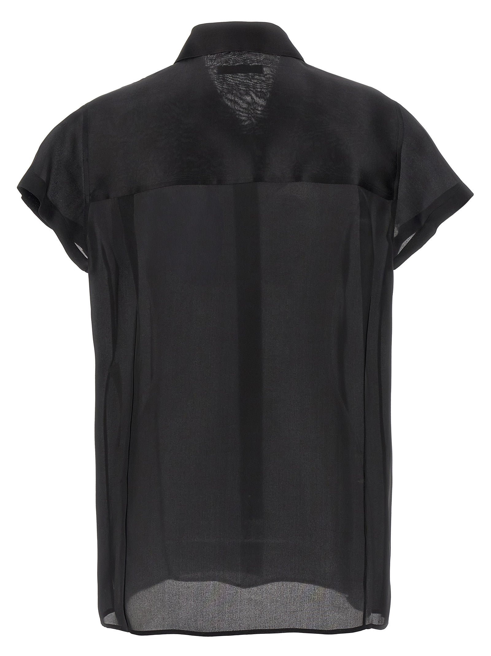 Blouse by Khaite for women in silk black & transparent, featuring a nuanced and nuanced for a sophisticated finish.