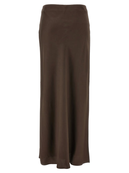 Skirt by Brunello Cucinelli for women in acetate & viscose brown features a captivating silhouette, showcasing the captivating Women's Acetate & Viscose Skirt design with a sophisticated mini for a captivating look.