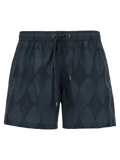 Swim Shorts from Ballantyne for men in polyester blue & patterned features an sleek silhouette, showcasing the distinct style of the Men's Polyester Swim Shorts collection.