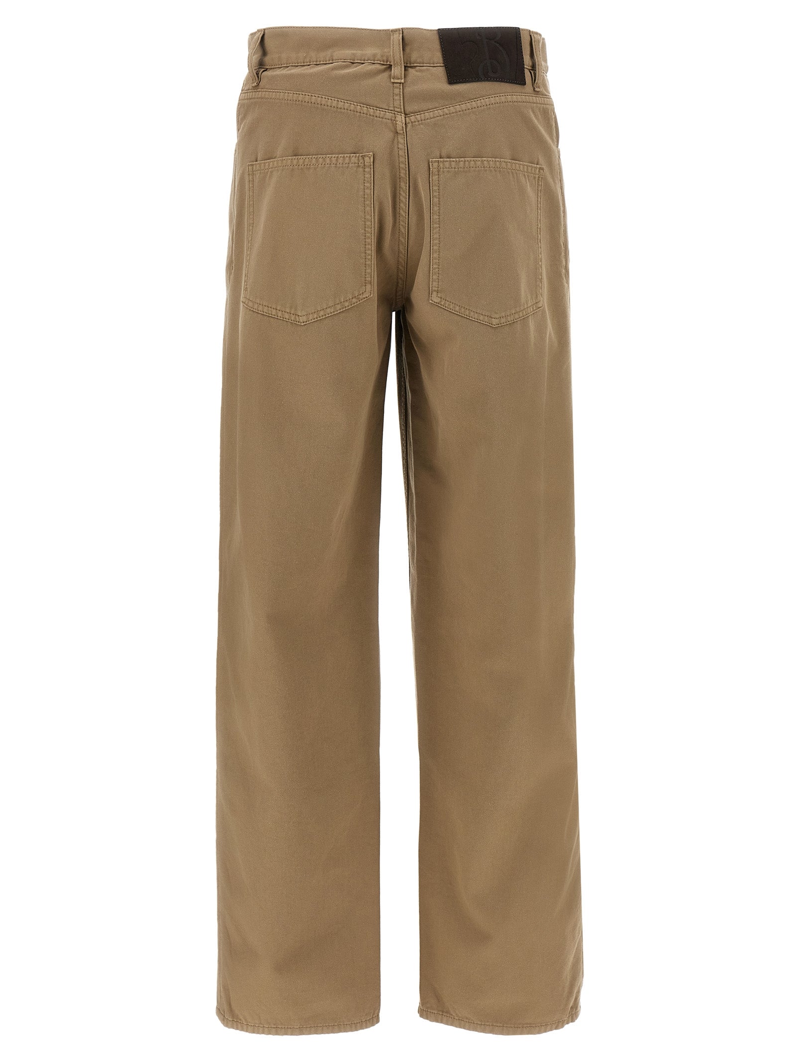 Casual Pants by Burberry for men in cotton canvas & leather beige presents a refined pantology silhouette, artfully defined by a refined pantology straight-leg & regular-fit, long, and a sophisticated .