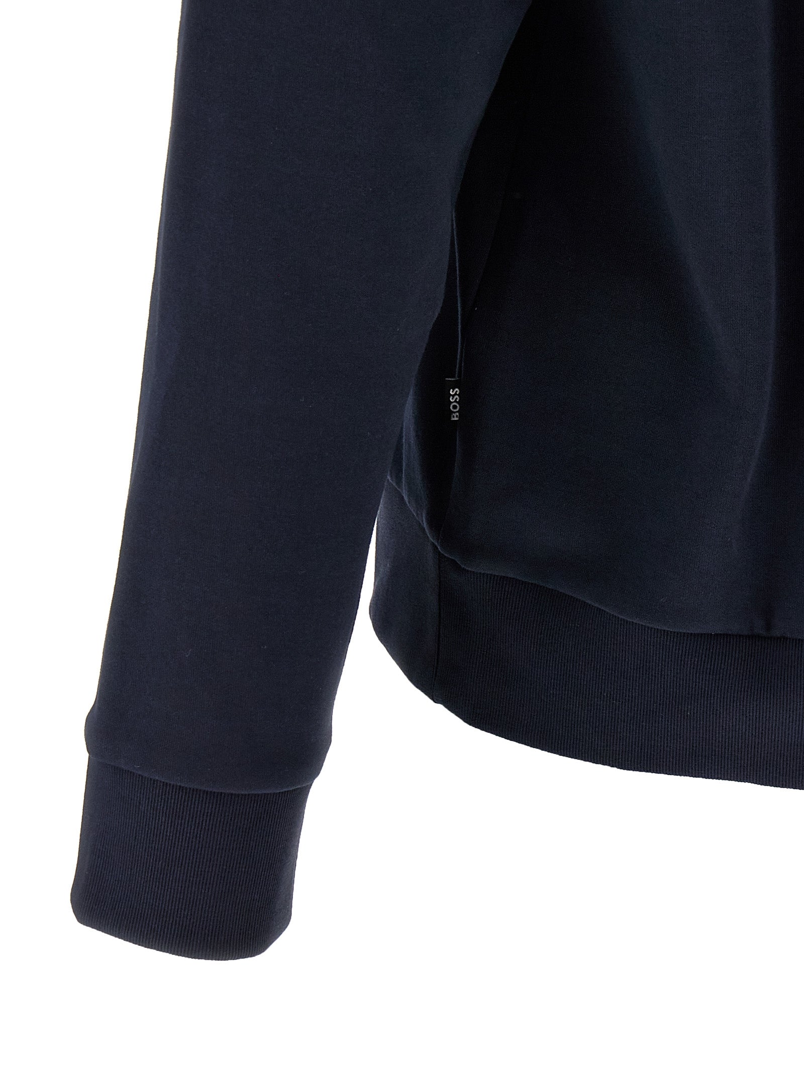 Sweatshirt by Hugo Boss for men in cotton polyester blue presents a smart casual silhouette, featuring a smart casual and for a sophisticated look.