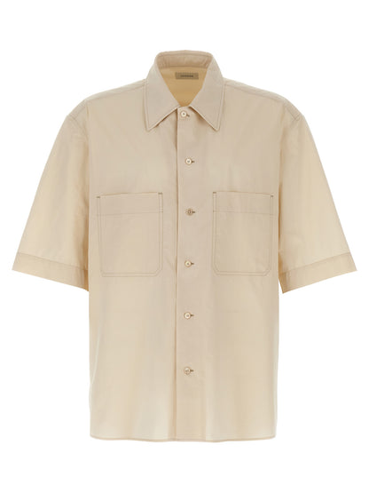 Shirt by Lemaire for men in cotton beige features an polished silhouette, showcasing a sophisticated and short-sleeve detail for a truly polished finish.