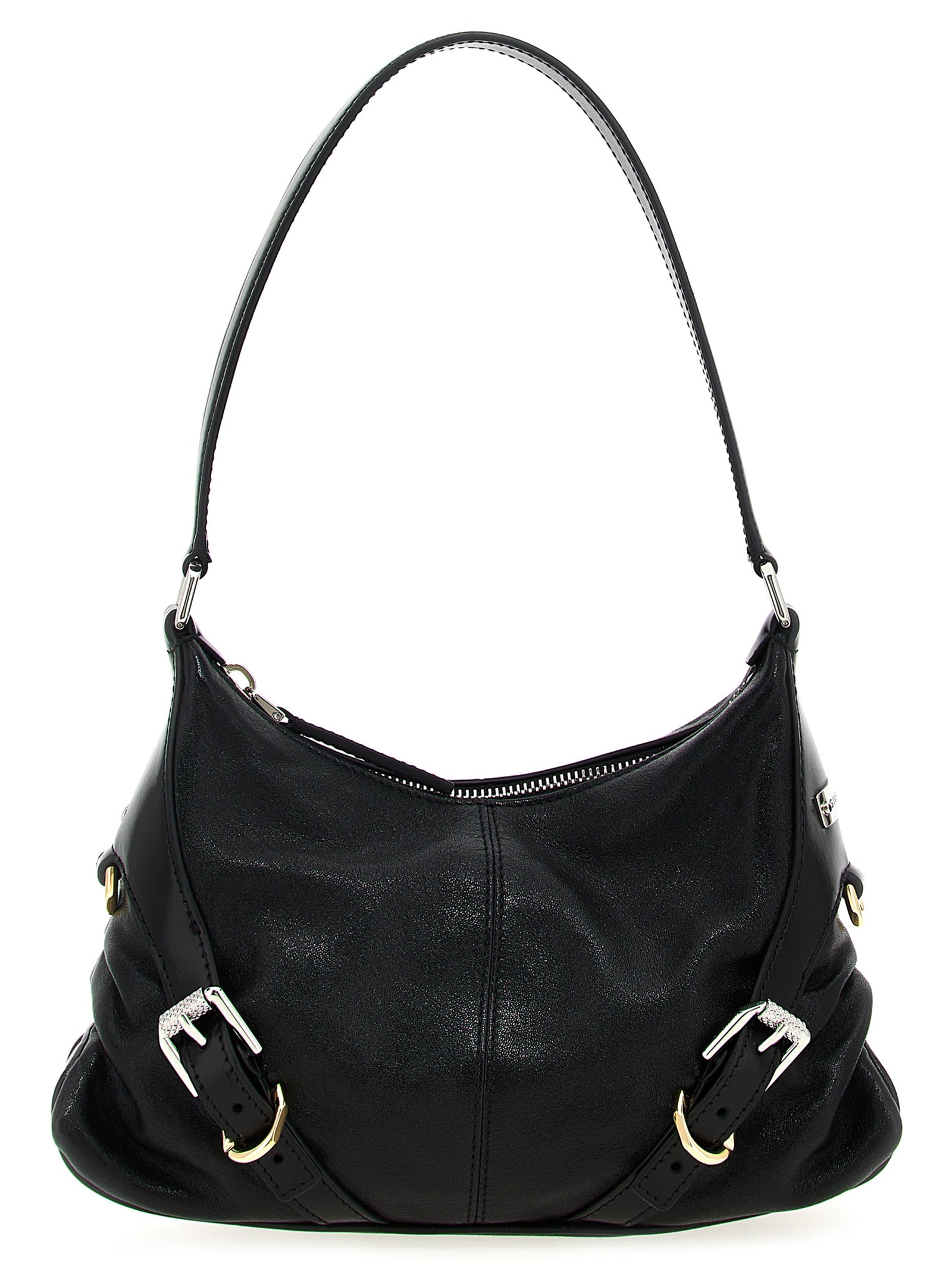 Shoulder Bag by Givenchy for women in polyester & lamb leather black features a distinguished silhouette, showcasing a secure zipper & buckle and distinguished with versatile shoulder-strap & handle for a distinguished finish.