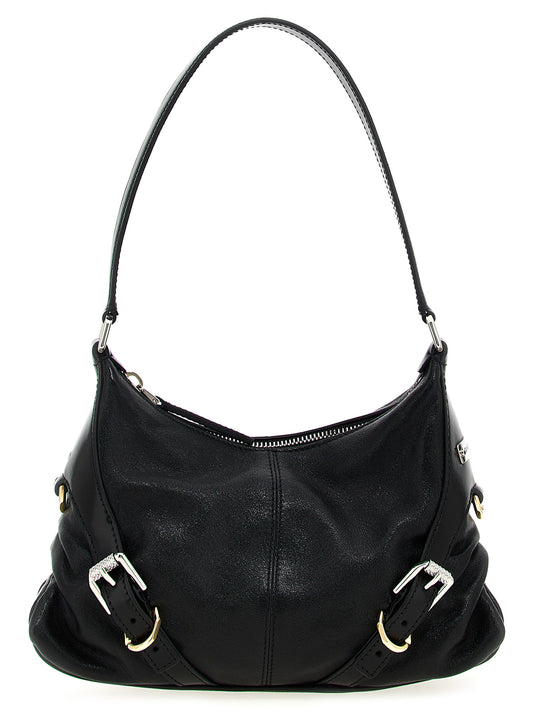 Shoulder Bag by Givenchy for women in polyester & lamb leather black features a distinguished silhouette, showcasing a secure zipper & buckle and distinguished with versatile shoulder-strap & handle for a distinguished finish.