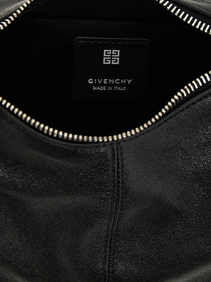 Shoulder Bag by Givenchy for women in polyester & lamb leather black features a distinguished silhouette, showcasing a secure zipper & buckle and distinguished with versatile shoulder-strap & handle for a distinguished finish.
