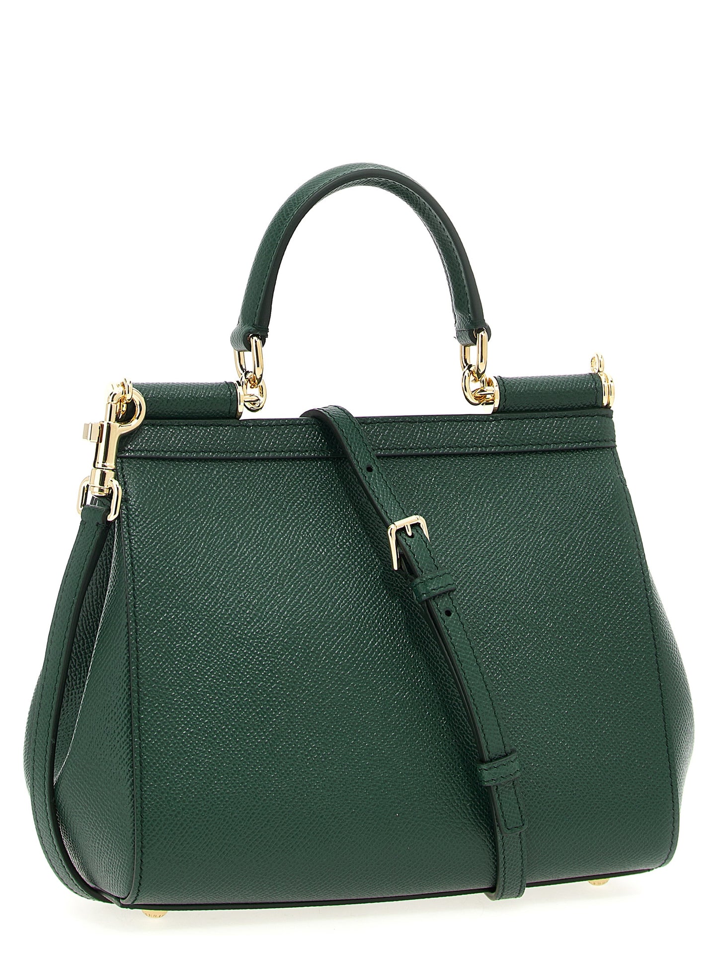 Flap Handbag by Dolce & Gabbana for women in calfskin leather bicolour & green features a refined silhouette, showcasing a secure snap & flap, organized , and versatile shoulder-strap, adjustable-strap & handle for a refined finish.