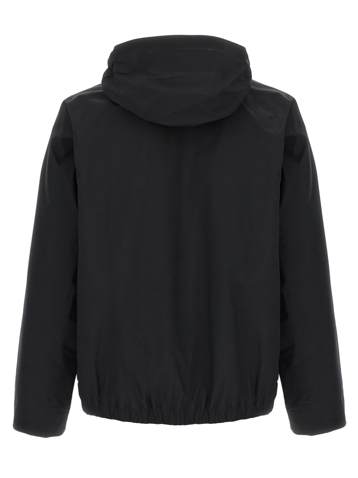 Hooded Windbreaker Jacket by Arc'teryx Veilance for men in nylon & silicone black features an stylish silhouette, showcasing a sophisticated hooded neckline and performance-driven lightweight, pockets, hooded & windproof for a premium, stylish look.