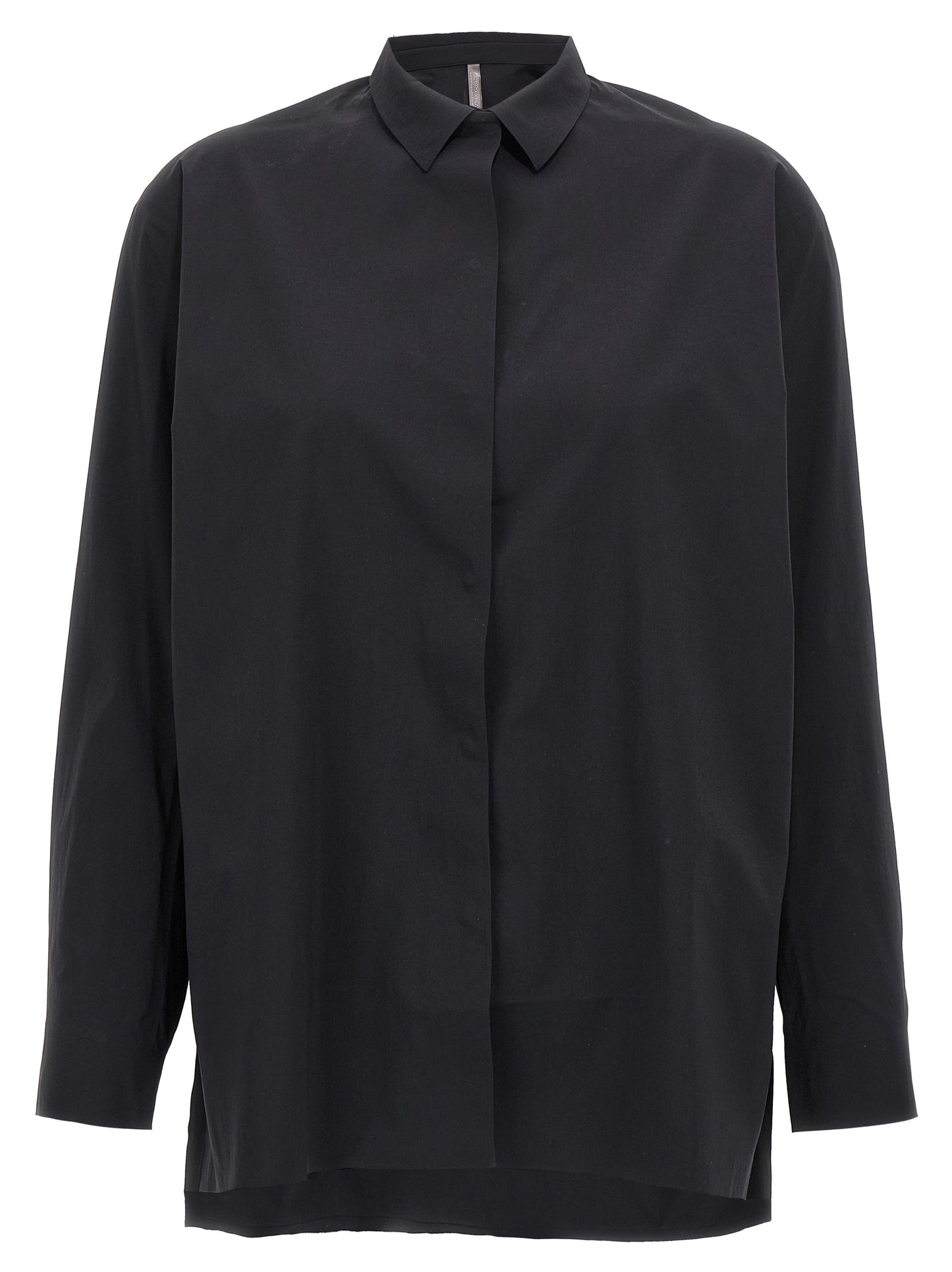Blouse by Arc'teryx Veilance for women in stretch nylon black showcases a sleek silhouette, elegantly detailed with a sleek and for a sleek finish.