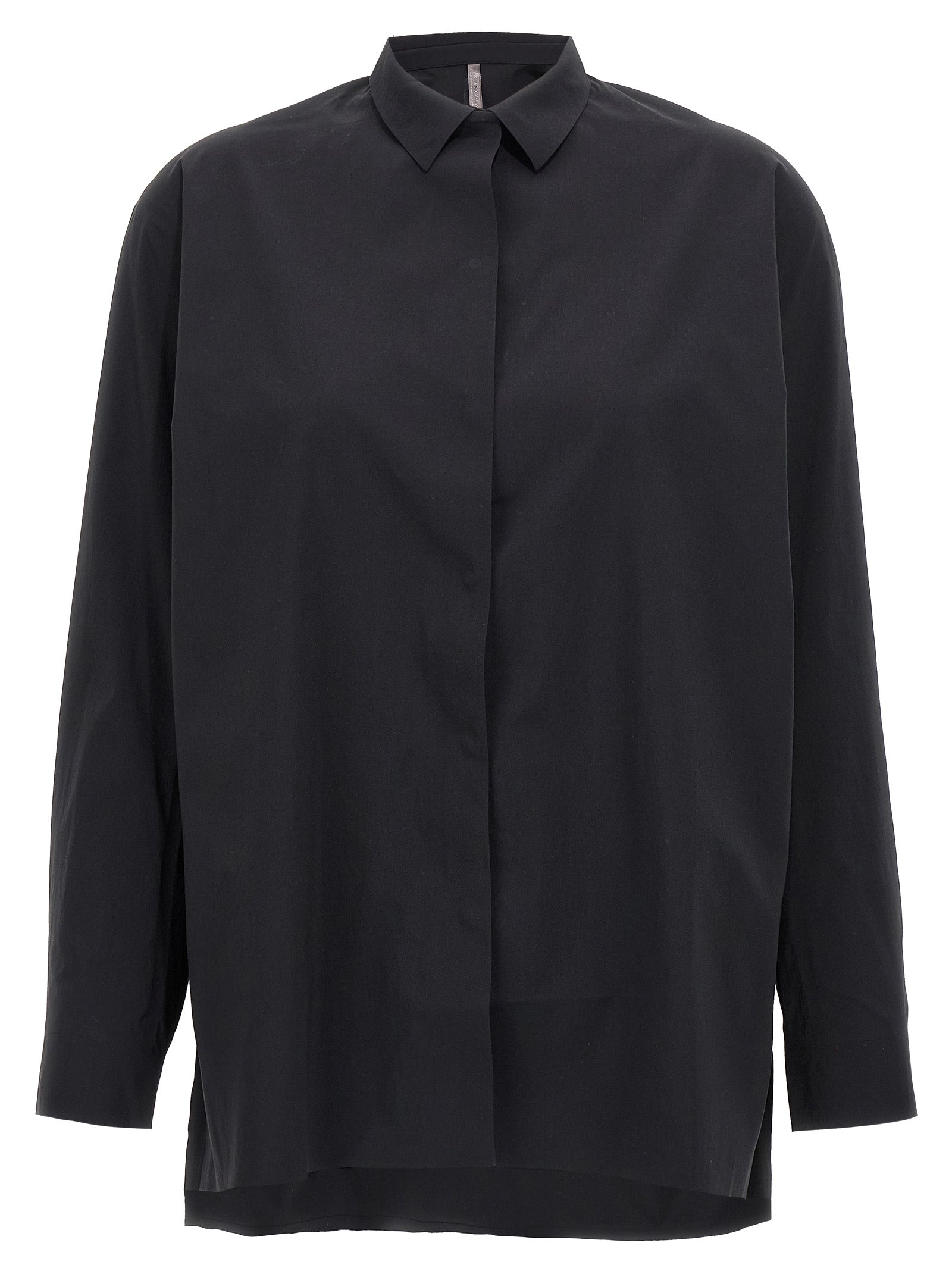 Blouse by Arc'teryx Veilance for women in stretch nylon black showcases a sleek silhouette, elegantly detailed with a sleek and for a sleek finish.