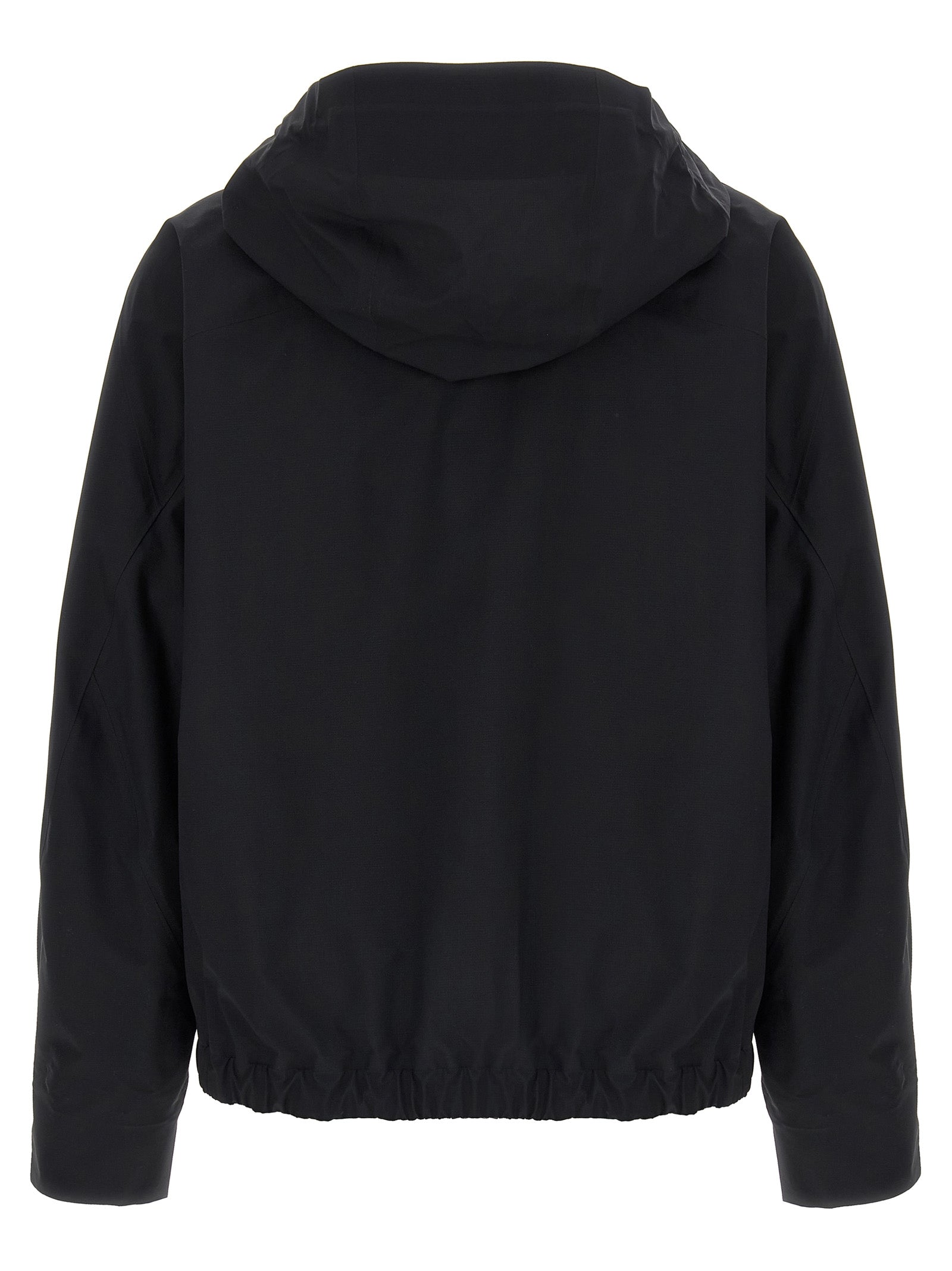 Hooded Windbreaker Jacket by Arc'teryx Veilance for women in nylon & silicone black presents a resilient silhouette, artfully detailed with a sophisticated hooded neckline and functional water-resistant, windproof, lightweight, pockets & hooded for a resilient finish.