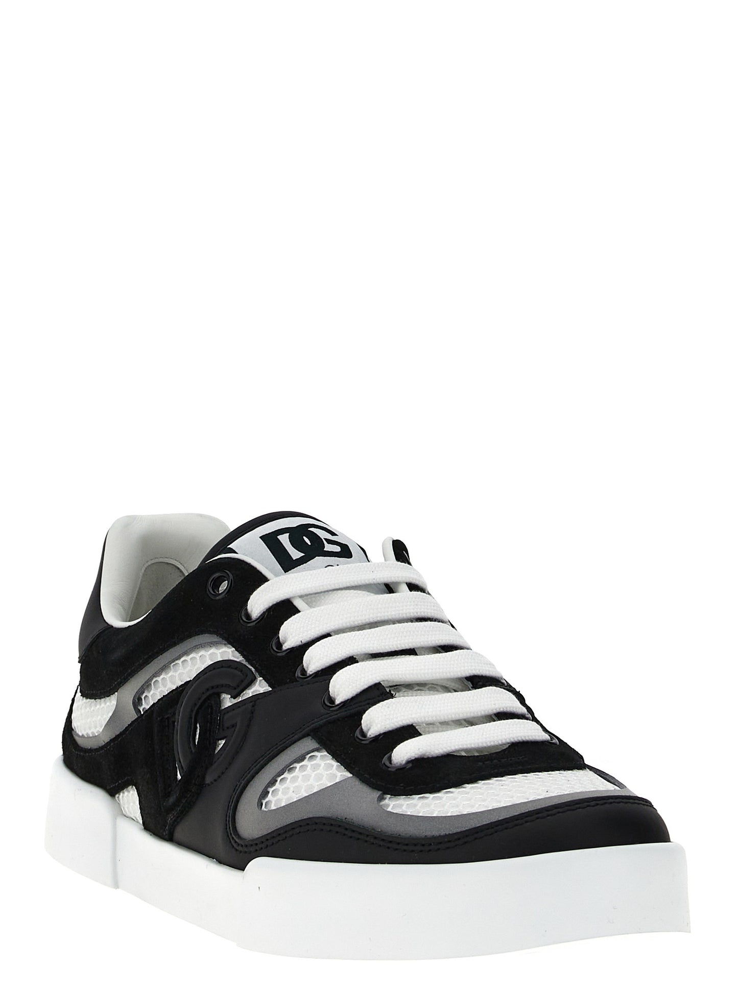 Sneakers by Dolce & Gabbana for men in calfskin leather & polyester bicolour, black & white presents a impeccable silhouette as Men's Fashion Calfskin Leather & Polyester Sneakers, expertly defined by a impeccable fashion style for a impeccable, high-fashion look.