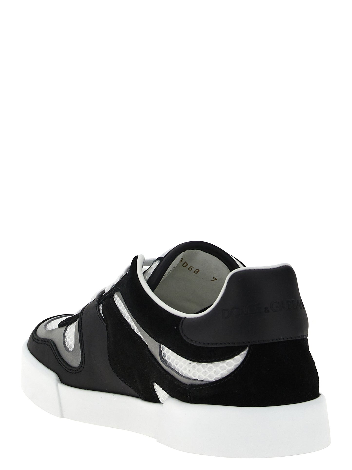 Sneakers by Dolce & Gabbana for men in calfskin leather & polyester bicolour, black & white features an fashionable silhouette, showcasing the premium Men's Fashion Calfskin Leather & Polyester Sneakers in a fashionable fashion style that offers a fashionable finish for refined style.